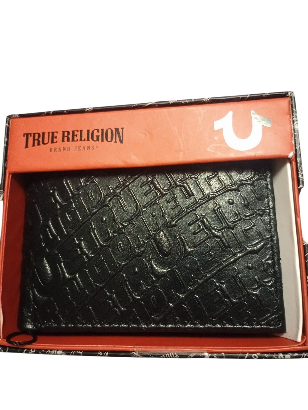 True Religion Black Embossed Leather Men's Wallet, NWT